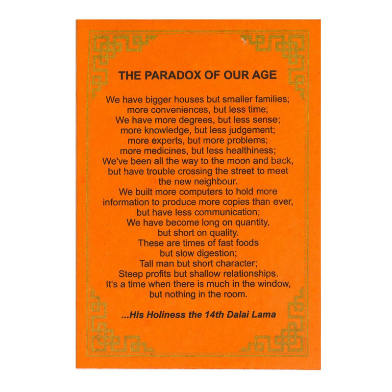 True Meaning of Life Card HHDL Quote (orange) image 1