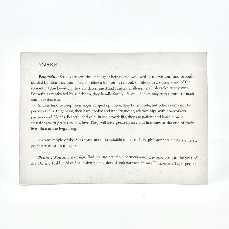 Tibetan Animal Sign Cards - Snake image 2