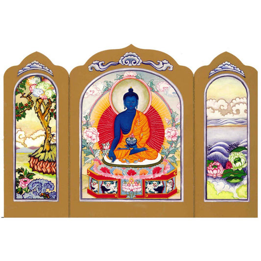 Medicine Buddha Traveling Altar Card