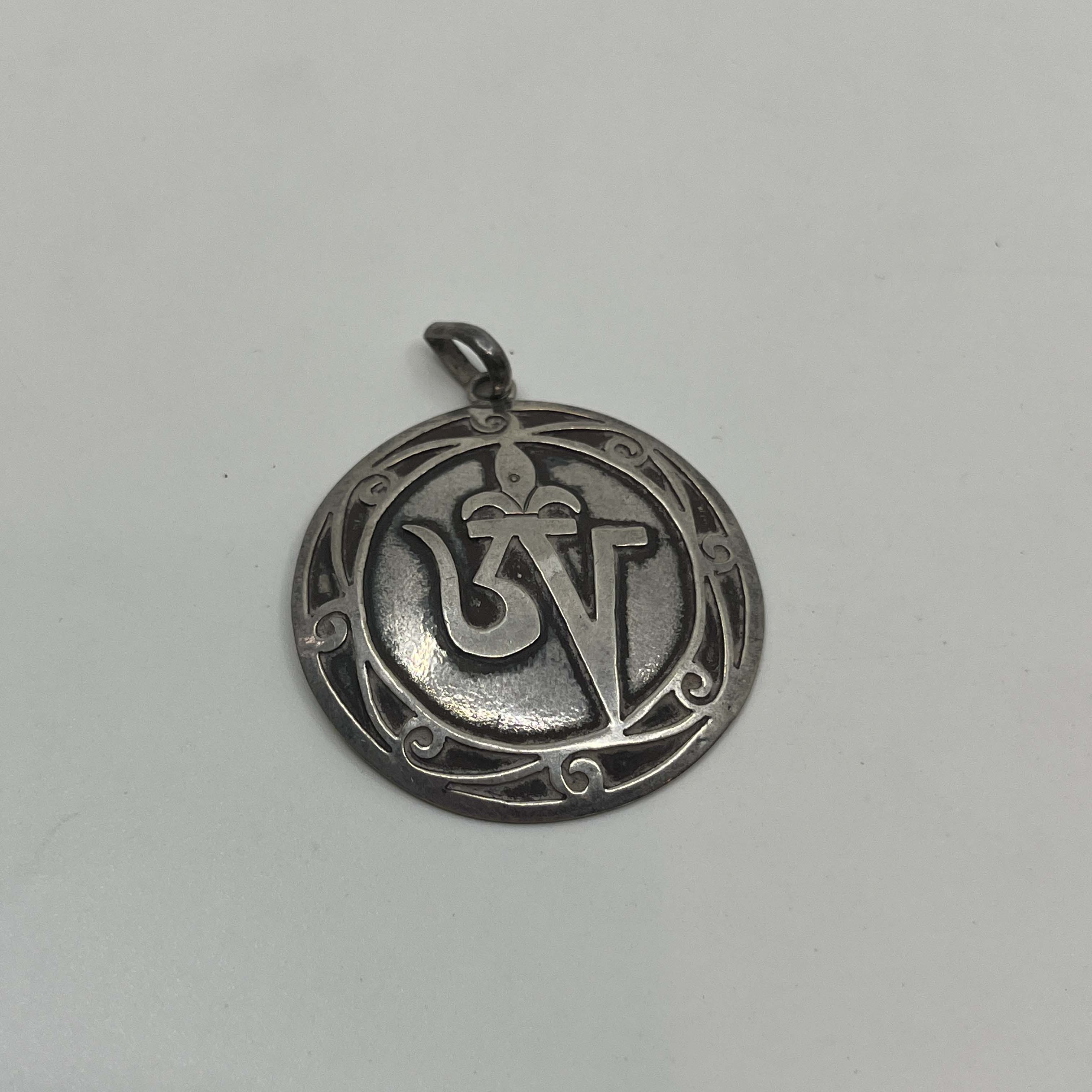 Silver Pendent Tibetan Om