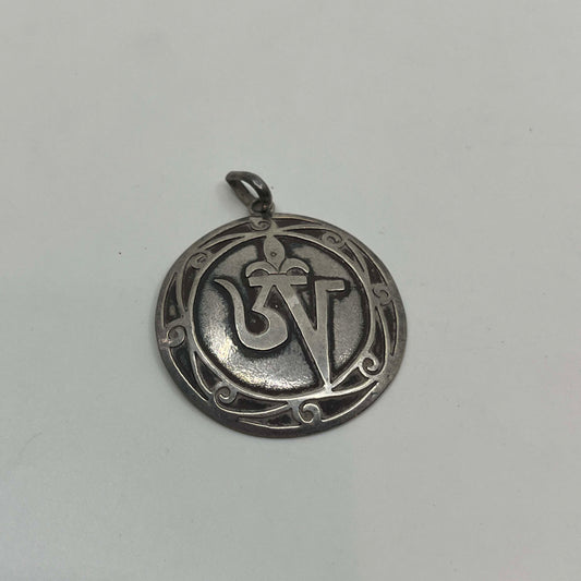 Silver Pendent Tibetan Om