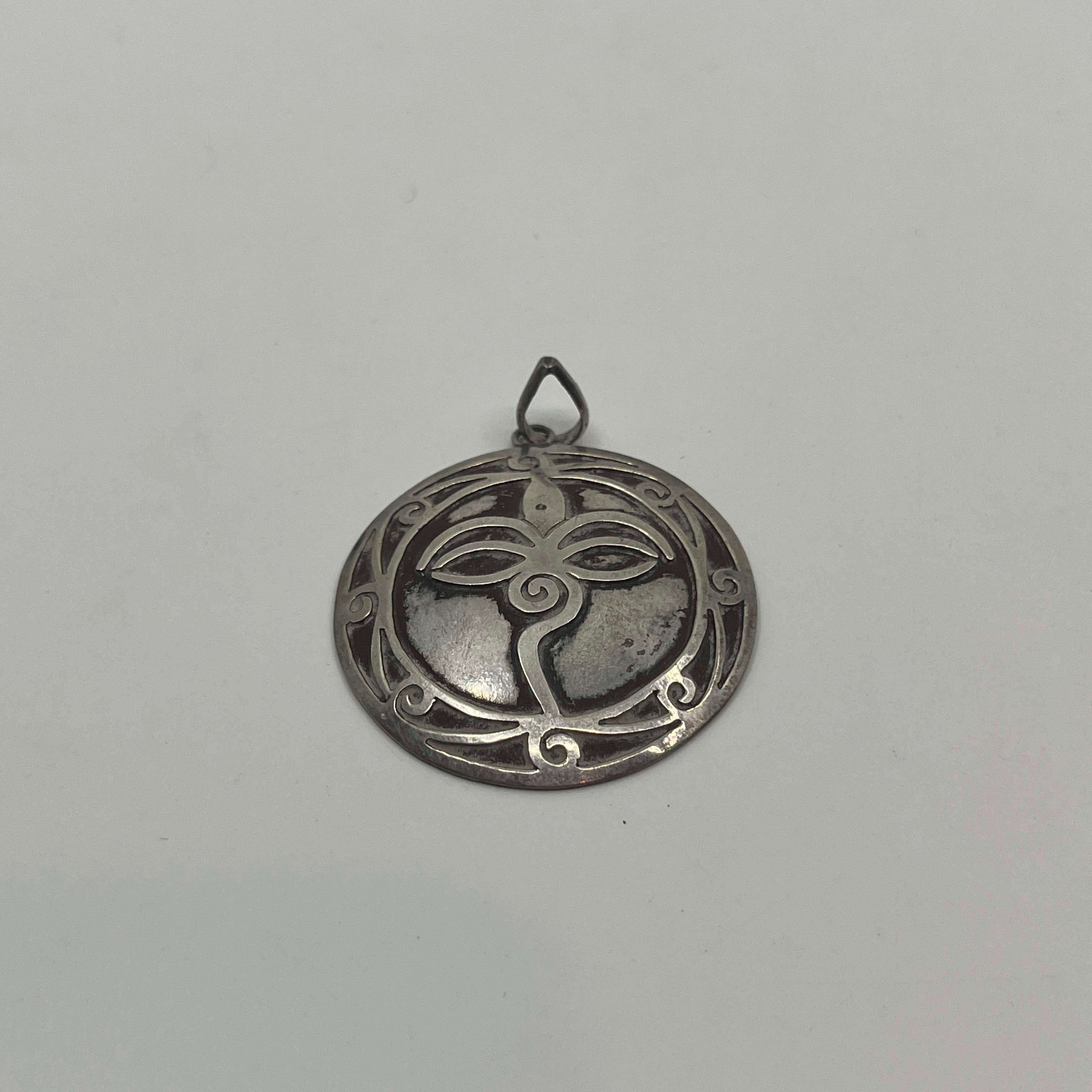 Silver Pendent Buddha Eyes