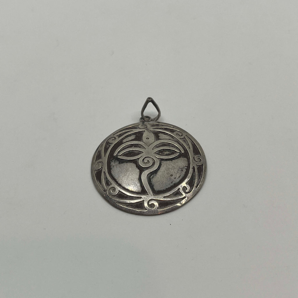 Silver Pendent Buddha Eyes