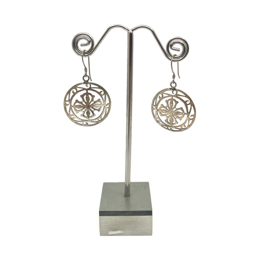 Silver Ear Rings Double Dorjee