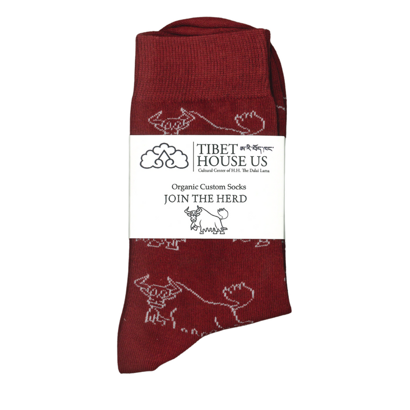 THUS Join the Herd Yak Socks Maroon image 2