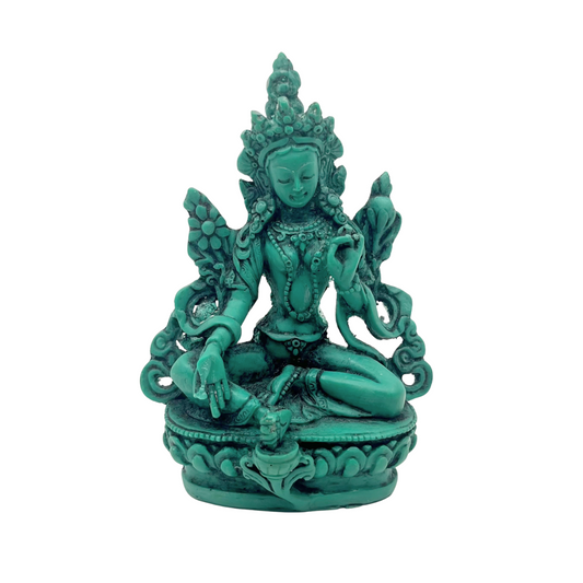 Turquoise Resin Green Tara Statue 5" - TIBET HOUSE US NYC