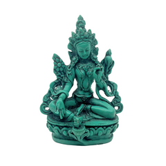 Turquoise Resin Green Tara Statue 5