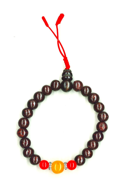 Rosewood Wrist Mala with design String - TIBET HOUSE US NYC