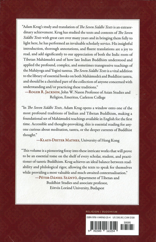 Seven Siddhi Texts: Mahamudra Instructions from the Odiyana Mahasiddhas (Treasury of the Buddhist Sciences) Hardcover image 2