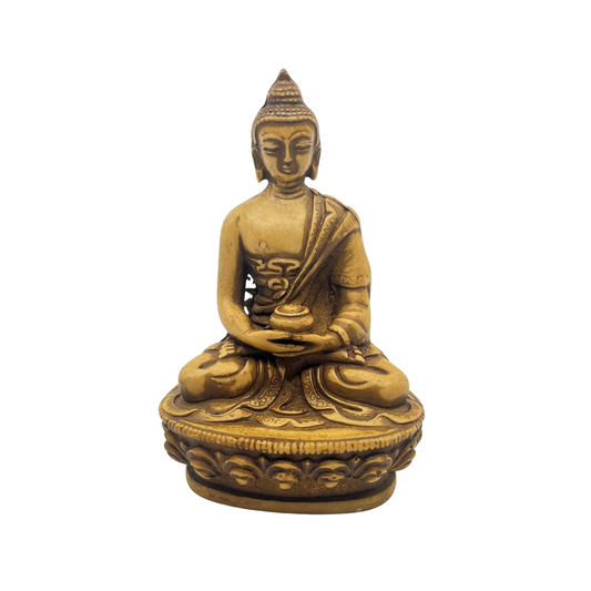 Tan Resin Buddha Statue 5" - TIBET HOUSE US NYC