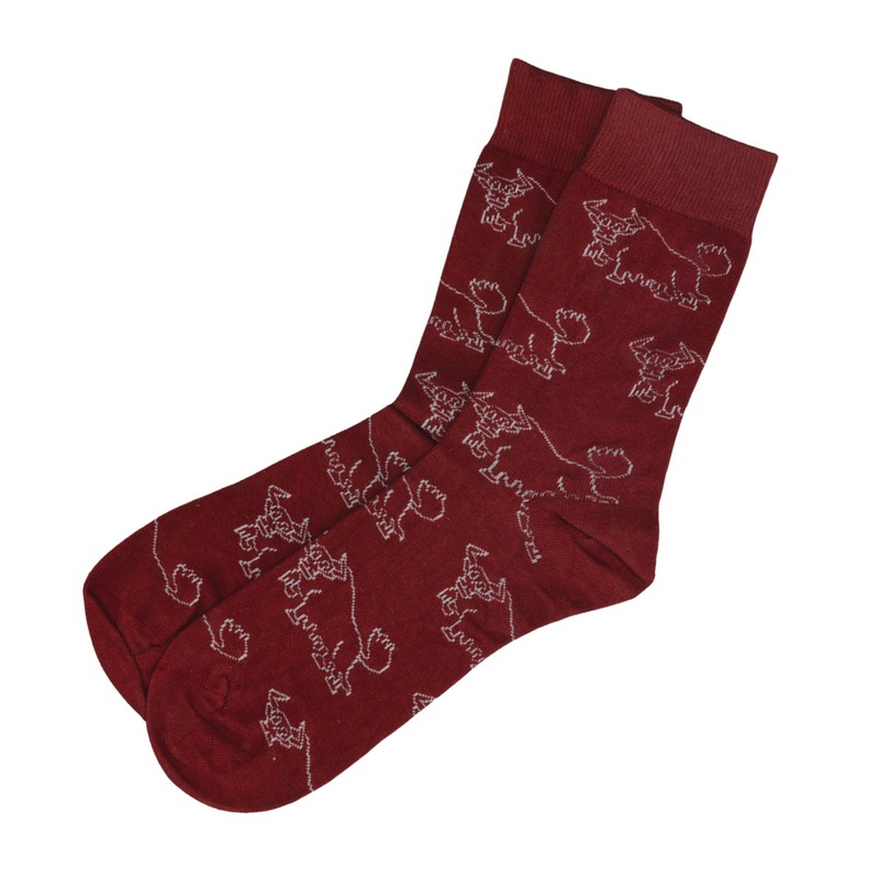 THUS Join the Herd Yak Socks Maroon image 1