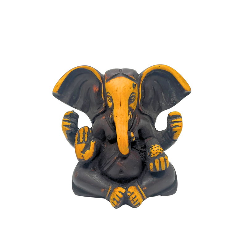 Brown & Yellow Resin Ganesha Statue 3