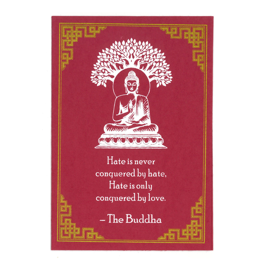 Buddha Quote Greeting Card: LOVE & HATE