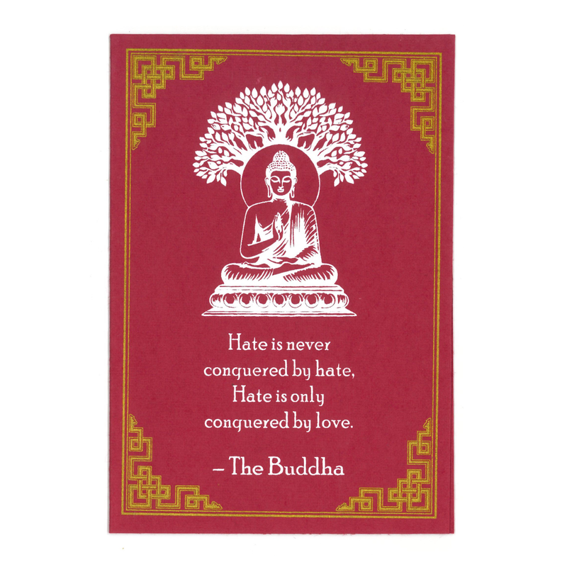 Buddha Quote Greeting Card: LOVE & HATE image 1
