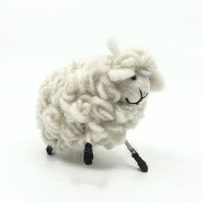 Felted Sheep in White image 1