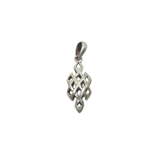 Sterling Silver 3D Endless Knot Pendant - TIBET HOUSE US NYC