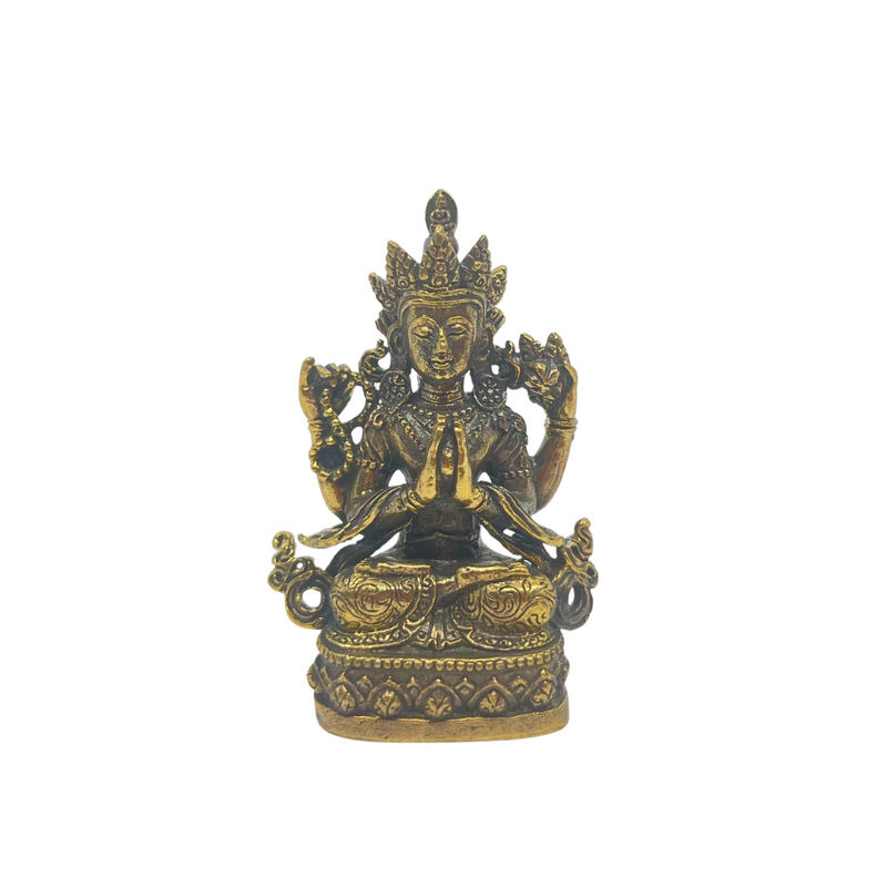 Mini Chenrezig Brass Statue 2