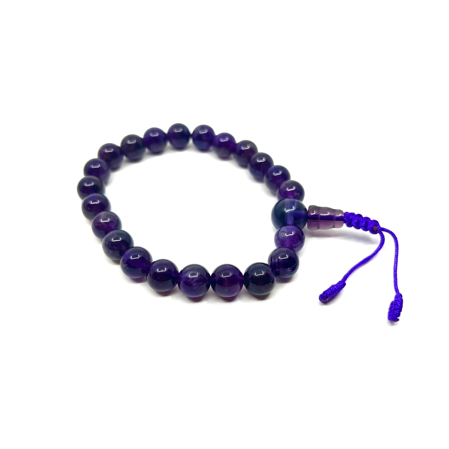 Amethyst Purple Gemstone Adjustable Bracelet