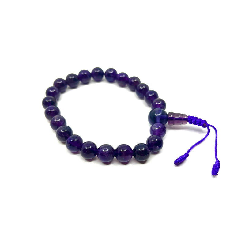 Amethyst Purple Gemstone Adjustable Bracelet image 1