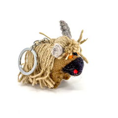 Yak Key Chain: Handmade Woolen Felted (Brown)