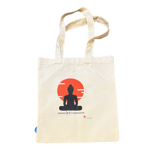 Compassion: Canvas Tote Bag (White) - TIBET HOUSE US NYC