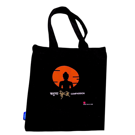 Compassion: Canvas Tote Bag (Black) - TIBET HOUSE US NYC