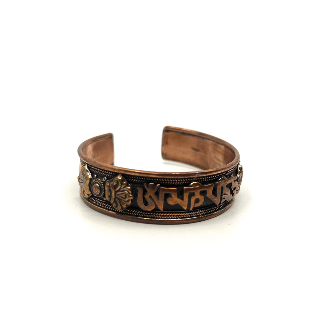 Mani Mantra with Dorje Copper Bracelet