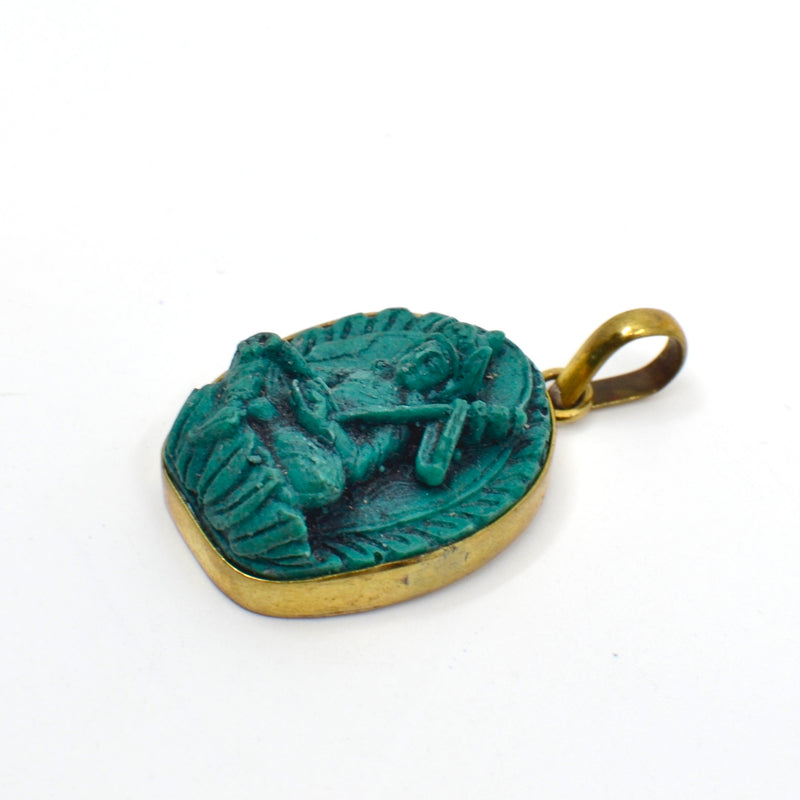 Turquoise/Gold Padmasambhava Pendant image 1