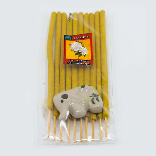 Handmade Thai Jasmine Incense with mini Elephant burner