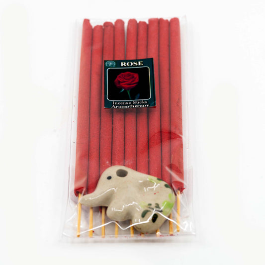 Handmade Thai Rose Incense with mini Elephant burner