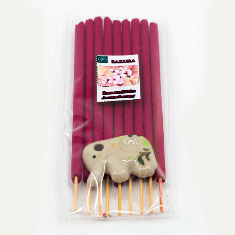Handmade Thai Sakura Incense with mini Elephant burner image 1