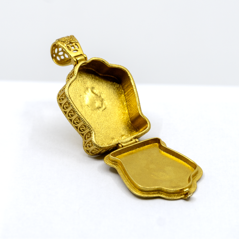 Golden Brass Kalachakra Symbol mini Amulet image 2