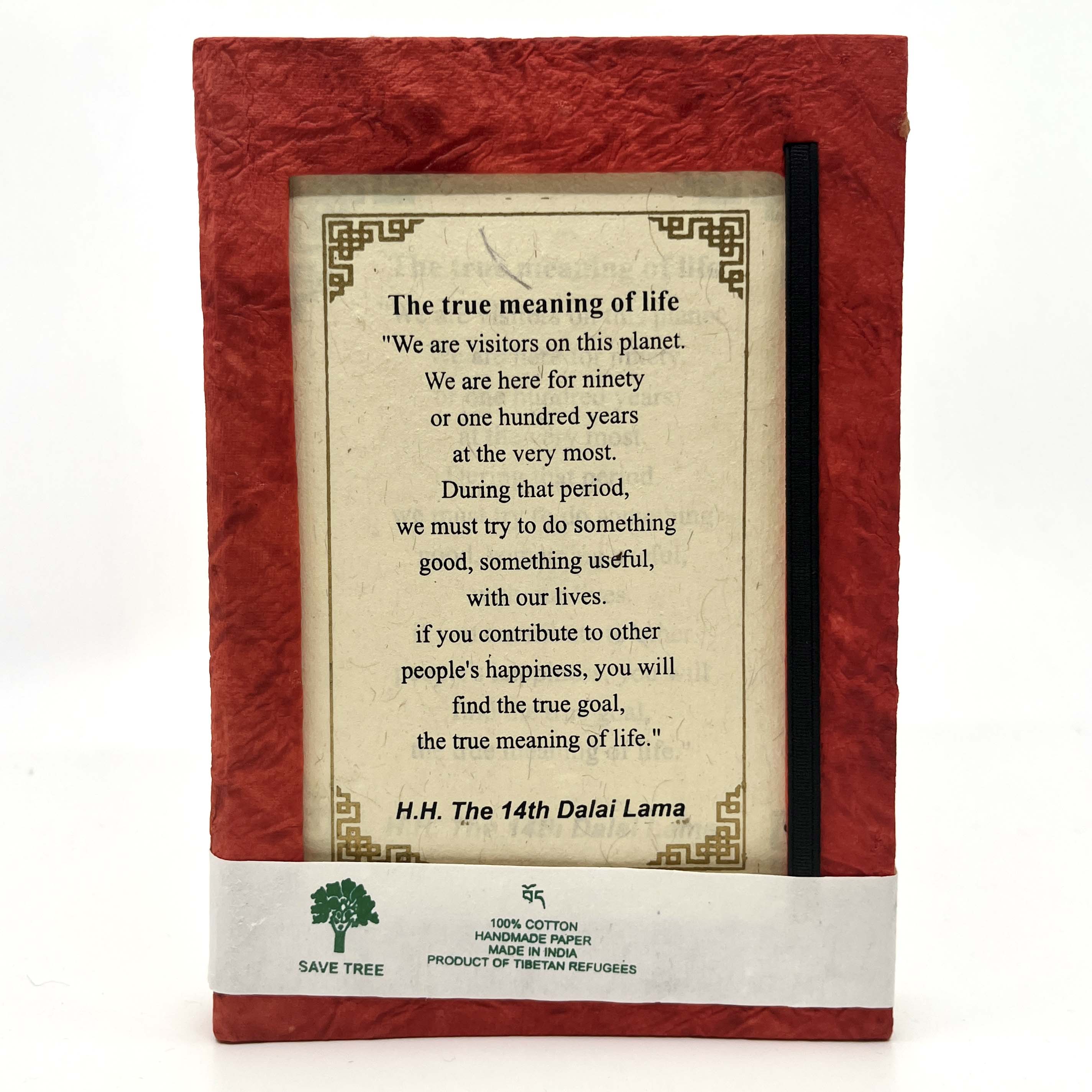 HHDL Quotes Notebook - True Meaning of Life Red