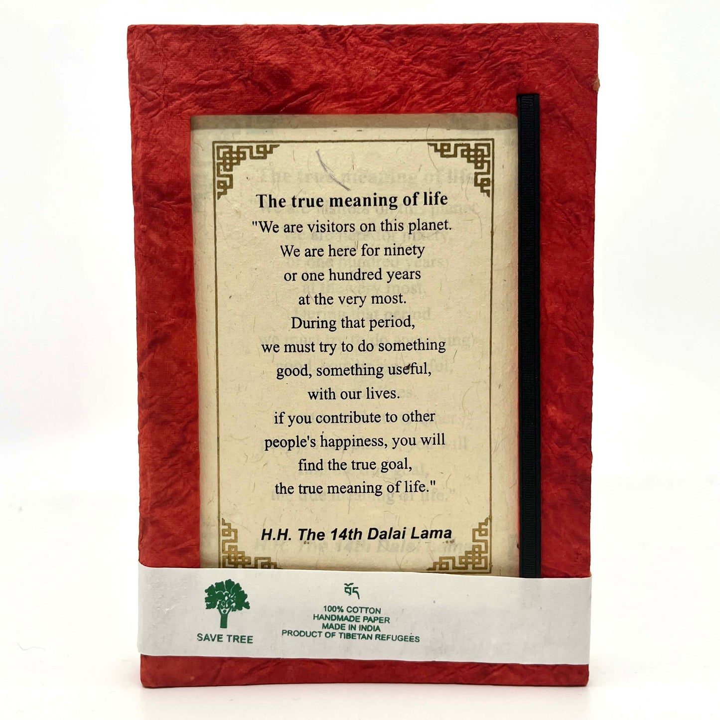 HHDL Quotes Notebook - True Meaning of Life Red