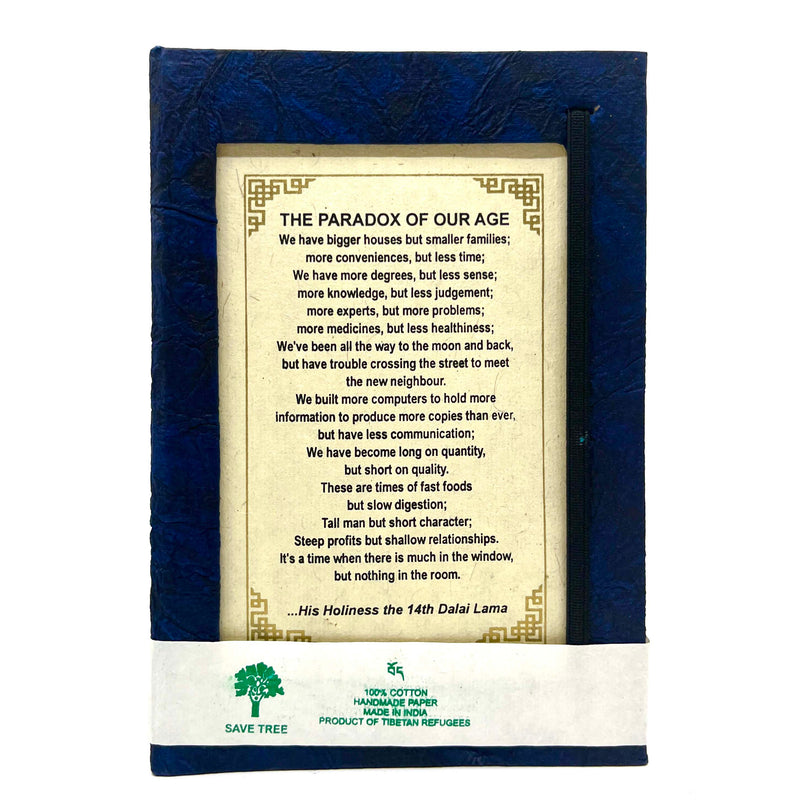 HHDL Quotes Notebook - The Paradox of our Age (Navy and Light Blue) image 1