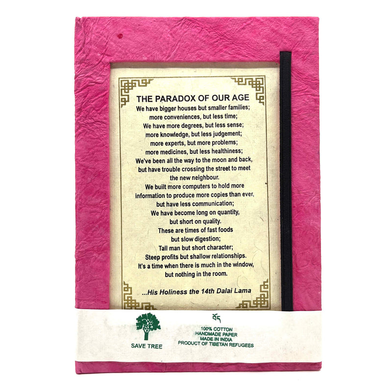 HHDL Quotes Notebook - The Paradox of our Age Pink image 1