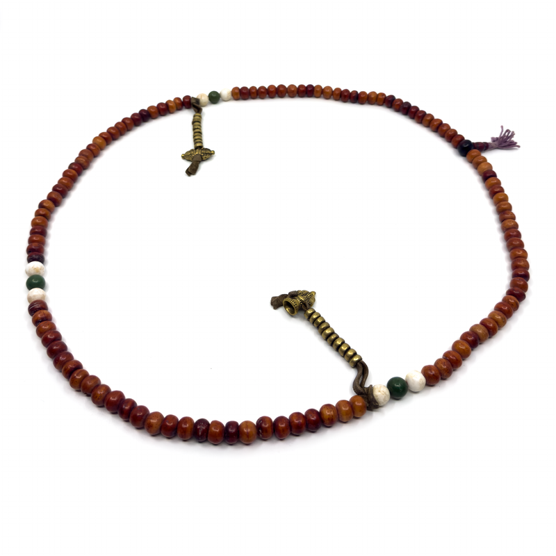 Tibetan Antique style Bone Mala: Orange image 2