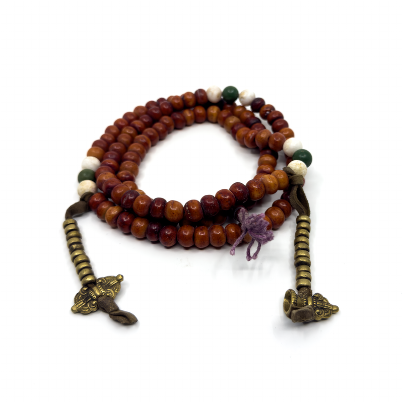 Tibetan Antique style Bone Mala: Orange image 3