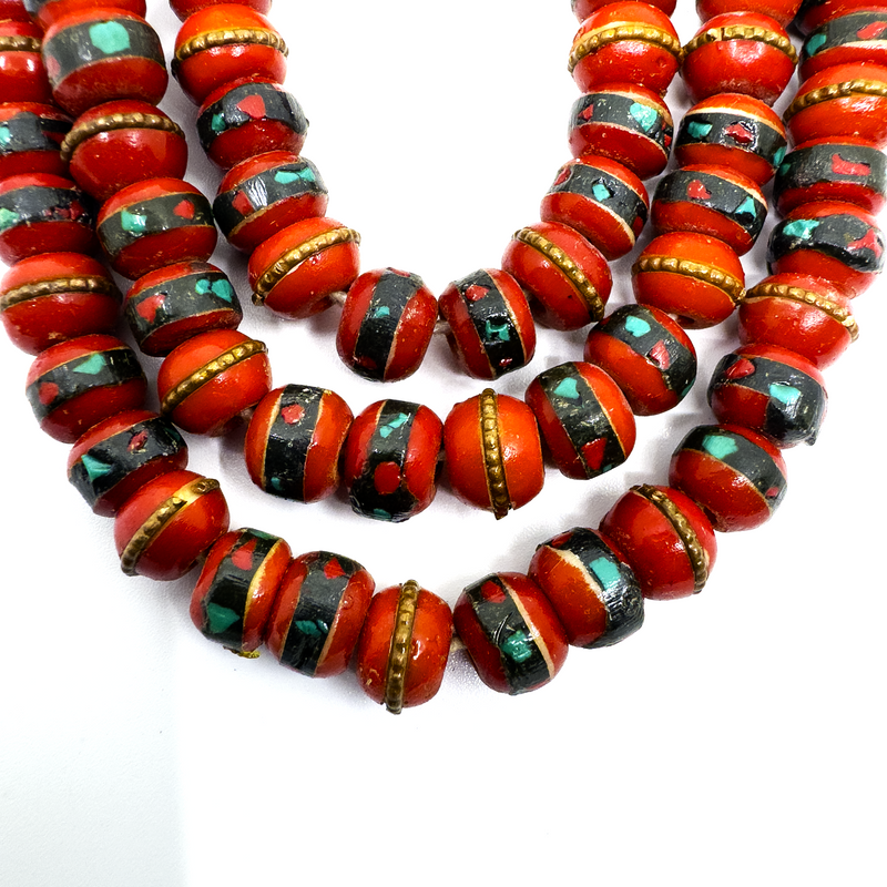 Yak Bone Inlayed Healing Mala (Red) image 3