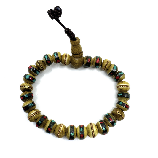 Natural Bone Inlayed Healing Bracelet (string) - TIBET HOUSE US NYC
