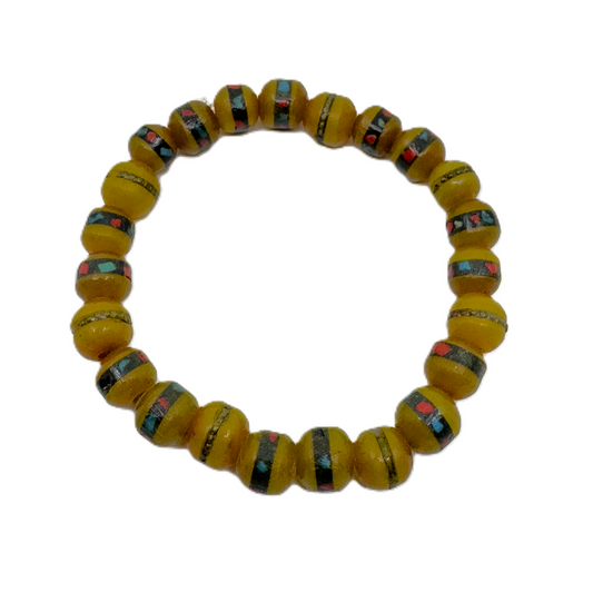 Amber Inlayed Healing Bracelet (String) - TIBET HOUSE US NYC