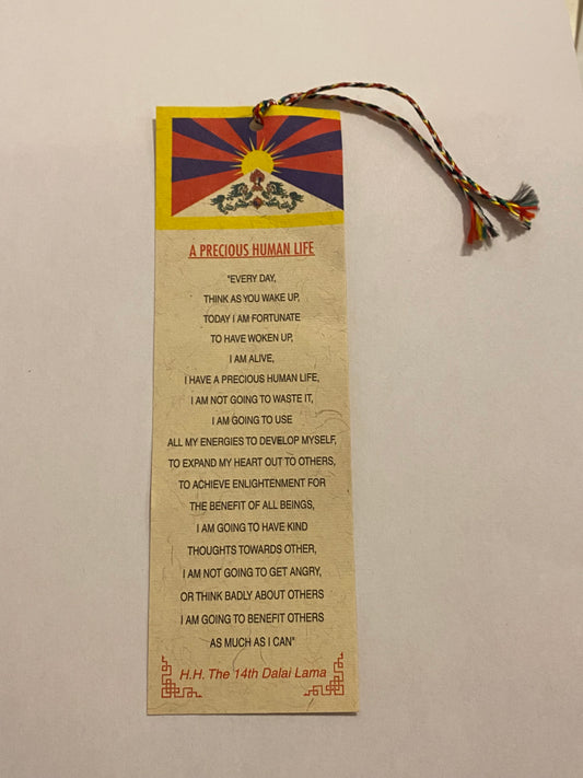 Dalai Lama Quote Bookmark: A Precious Human Life