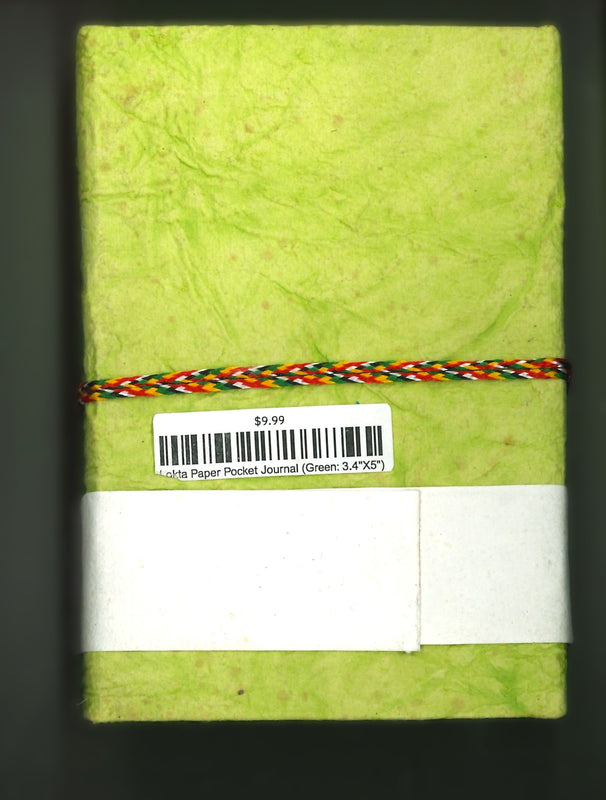 Lokta Paper Pocket Journal (Green: 3.4