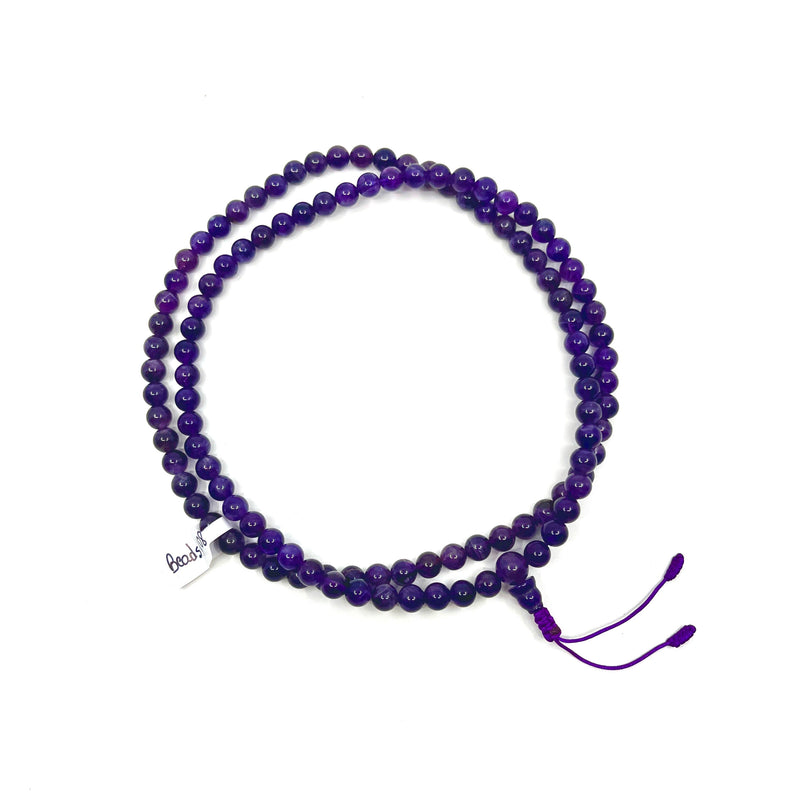 Amethyst Purple Gemstone Mala Beads 8mm image 1