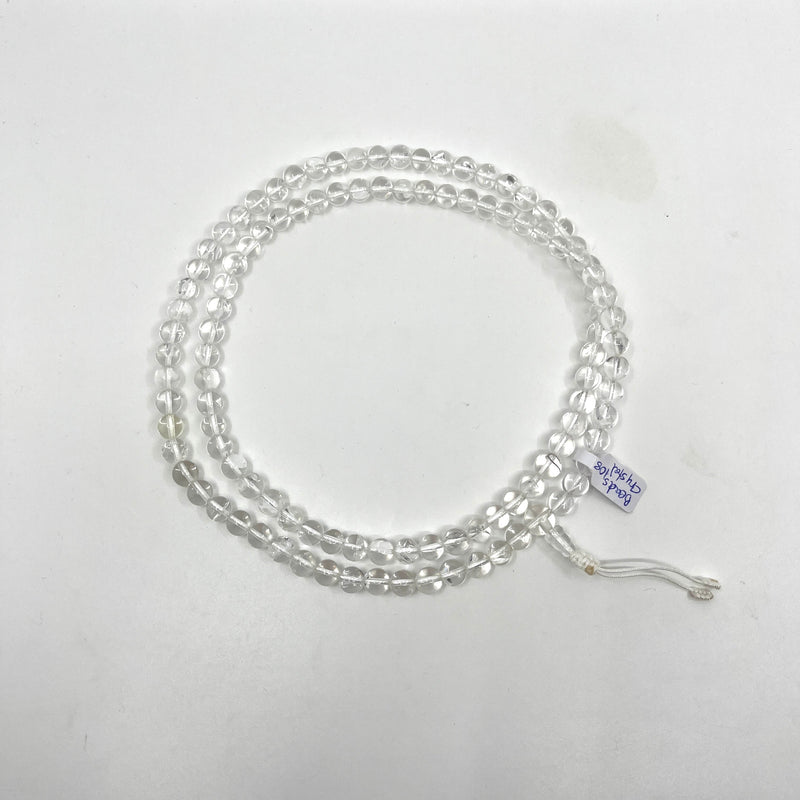 Crystal Clear Gemstone Mala Beads image 1