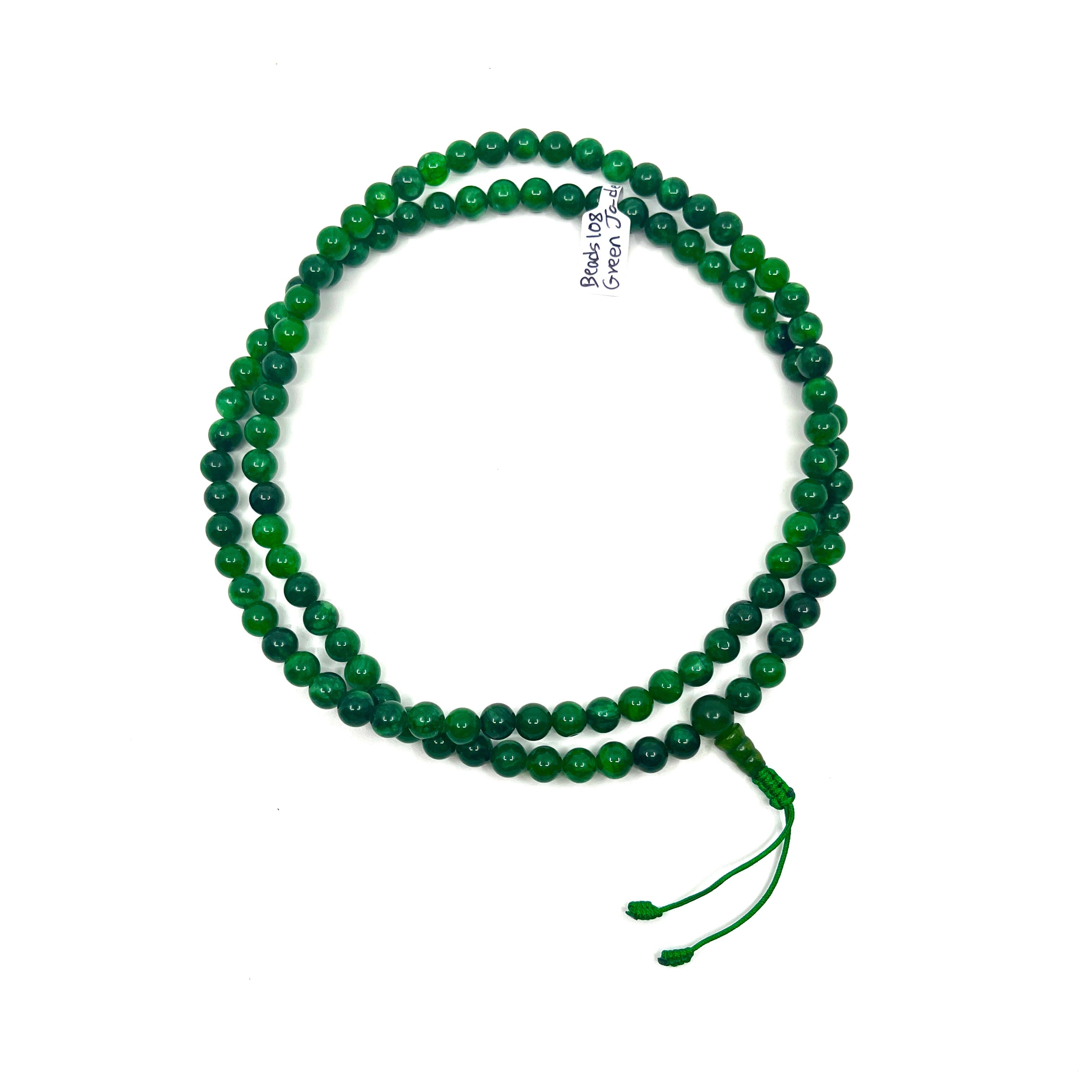 Green Jade Gemstone Mala Beads