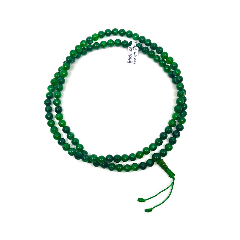 Green Jade Gemstone Mala Beads image 1