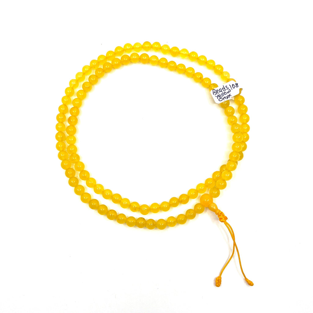 Yellow Onyx Gemstone Mala Beads