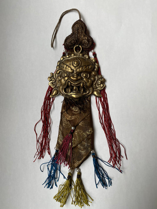 Decorative Tibetan Good Luck Charm: Face of Diety