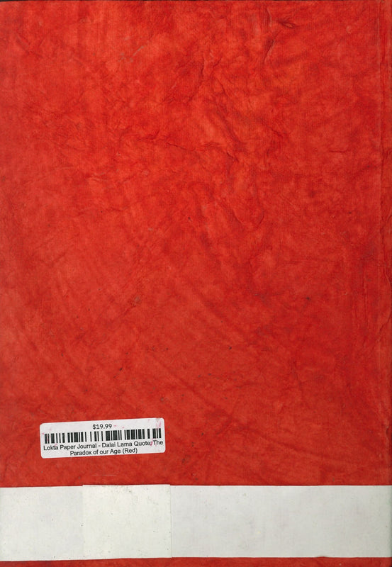 Lokta Paper Journal - Dalai Lama Quote: The Paradox of our Age (Red) image 2